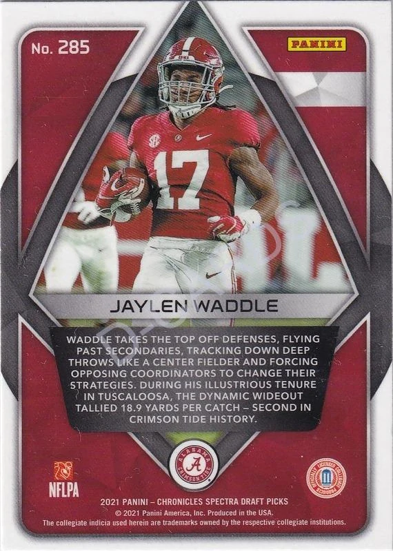 2021 Panini Chronicles Draft Picks Spectra #285 Jaylen Waddle RC