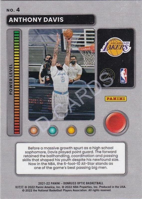 2021-22 Donruss Optic T-Minus 3...2...1... #4 Anthony Davis