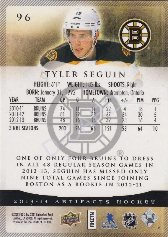 2013-14 Artifacts #96 Tyler Seguin