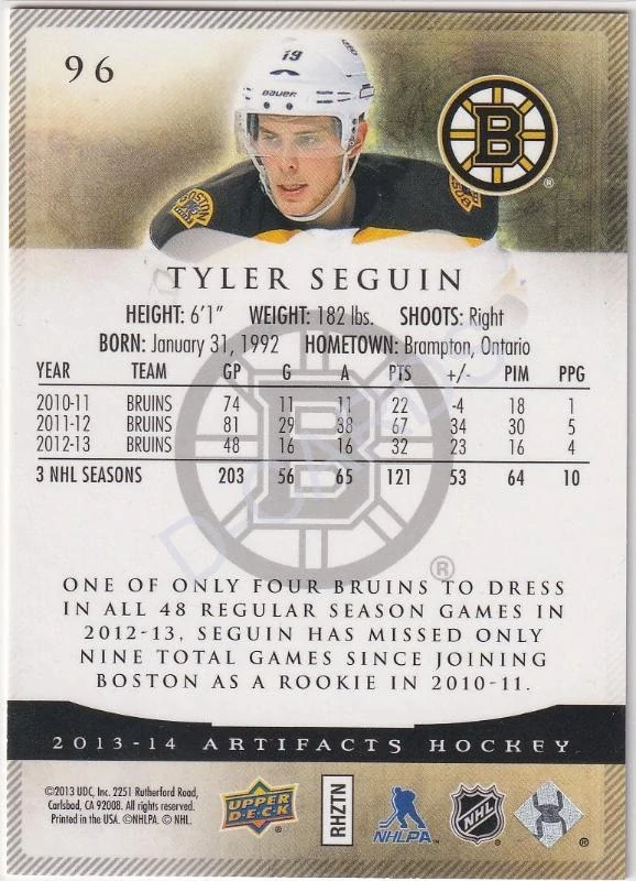2013-14 Artifacts Ruby #96 Tyler Seguin (Limit 177/399)