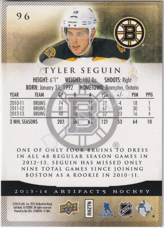 2013-14 Artifacts Emerald #96 Tyler Seguin (Limit 41/99)
