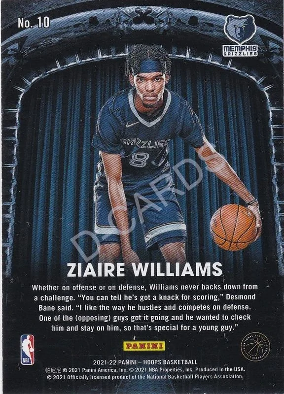 2021-22 Hoops Now Playing #10 Ziaire Williams