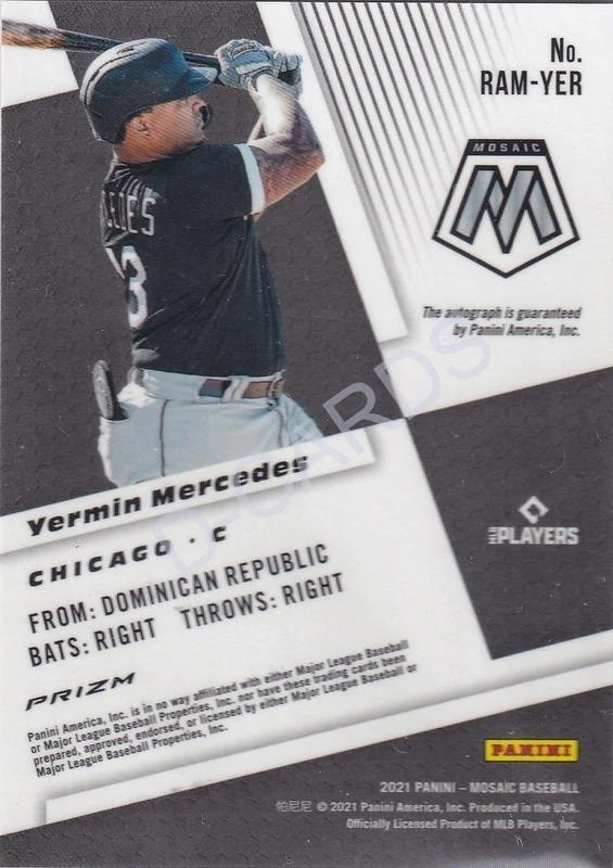2021 Panini Mosaic Rookie Autographs Mosaic Choice Fusion #84 Yermin Mercedes