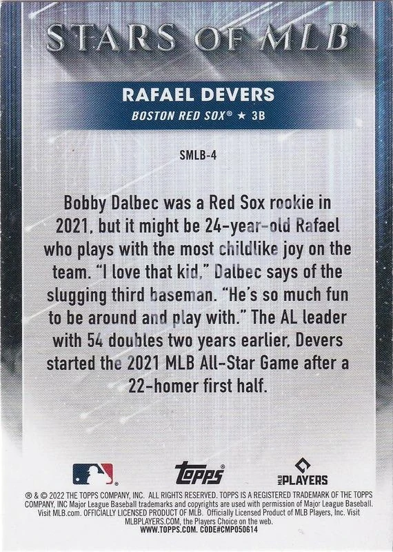 2022 Topps Stars of MLB #SMLB4 Rafael Devers