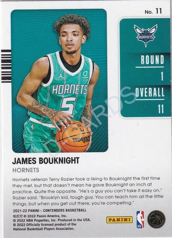 2021-22 Panini Contenders '21 Draft Class Contenders #11 James Bouknight RC