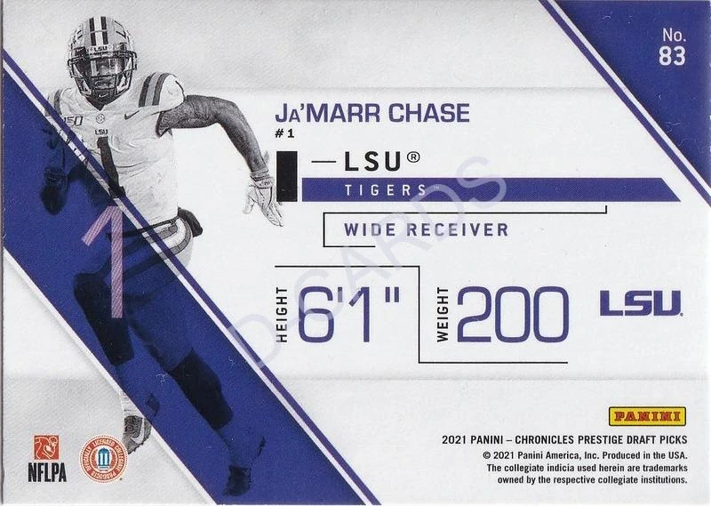 2021 Panini Chronicles Draft Picks Prestige #83 Ja'Marr Chase