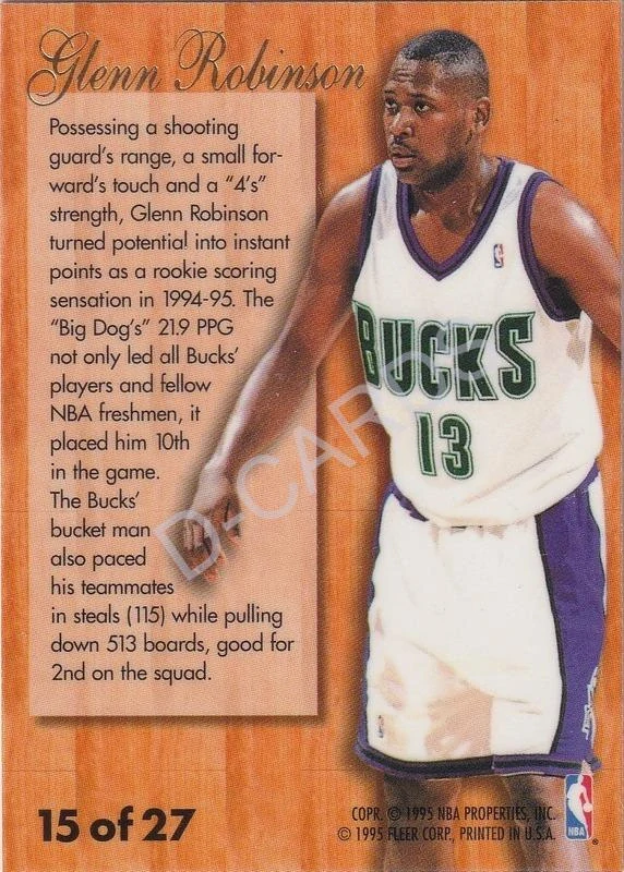1995-96 Fleer Flair Hardwood Leaders #15 Glenn Robinson
