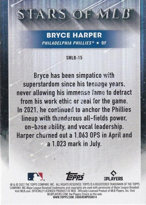 2022 Topps Stars of MLB #SMLB15 Bryce Harper