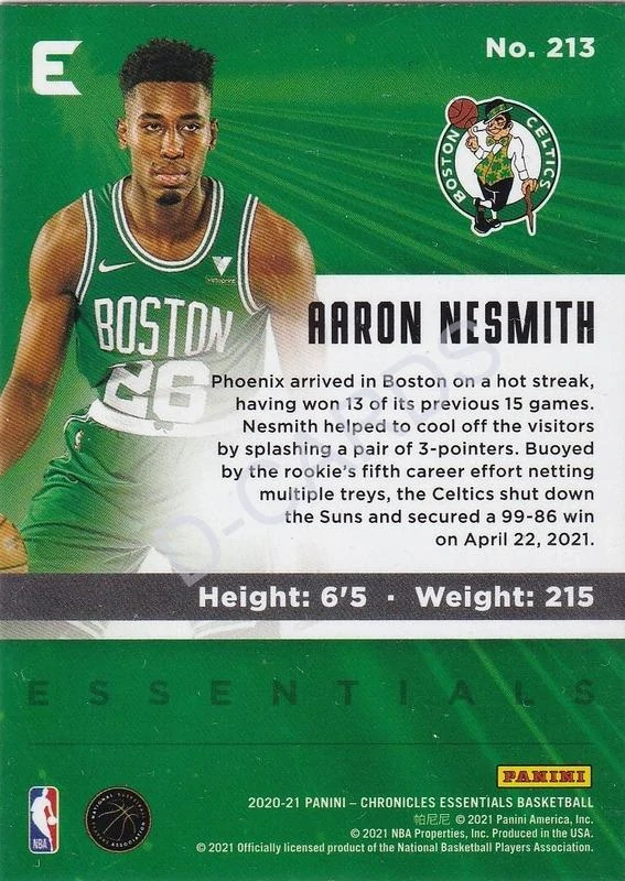 2020-21 Panini Chronicles #213 Aaron Nesmith/Essentials RC