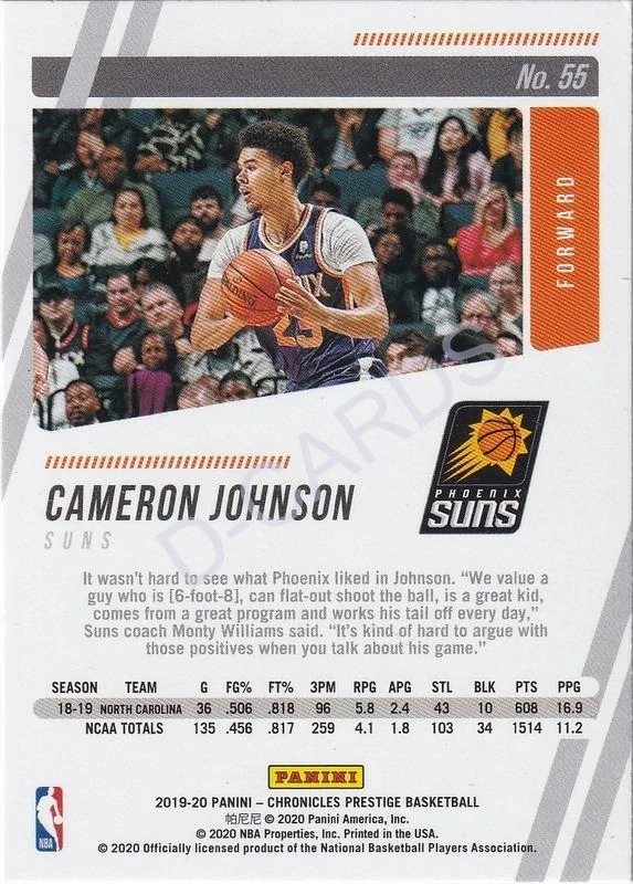 2019-20 Panini Chronicles #55 Cameron Johnson RC/Prestige