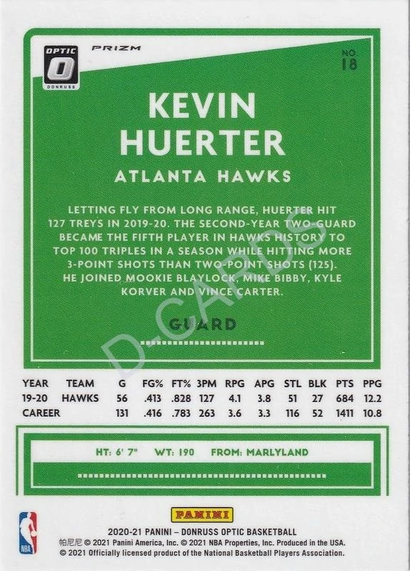 2020-21 Donruss Optic Hyper Pink #18 Kevin Huerter