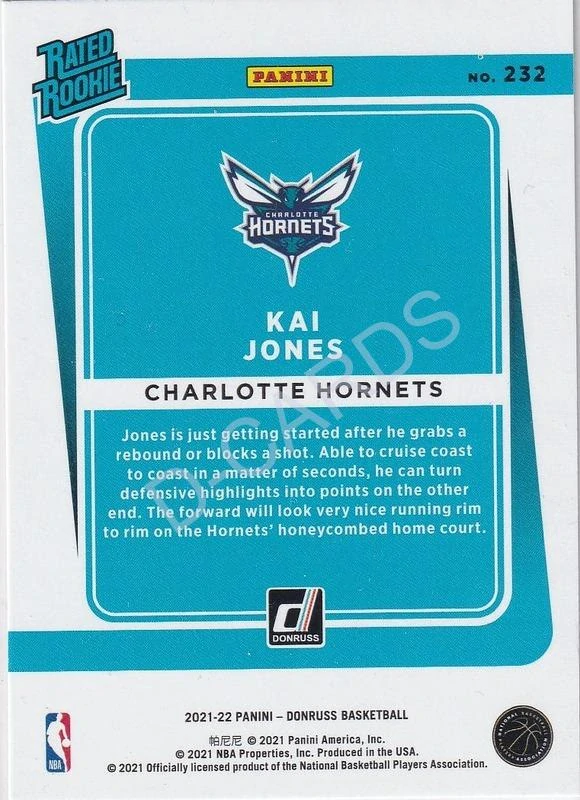 2021-22 Donruss Holo Pink Laser #232 Kai Jones RR RC