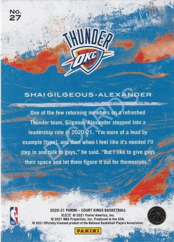 2020-21 Court Kings Modern Strokes #27 Shai Gilgeous-Alexander