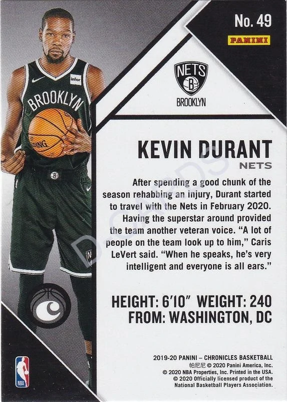 2019-20 Panini Chronicles Pink #49 Kevin Durant
