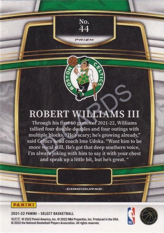 2021-22 Select Prizms Blue Shimmer #44 Robert Williams III