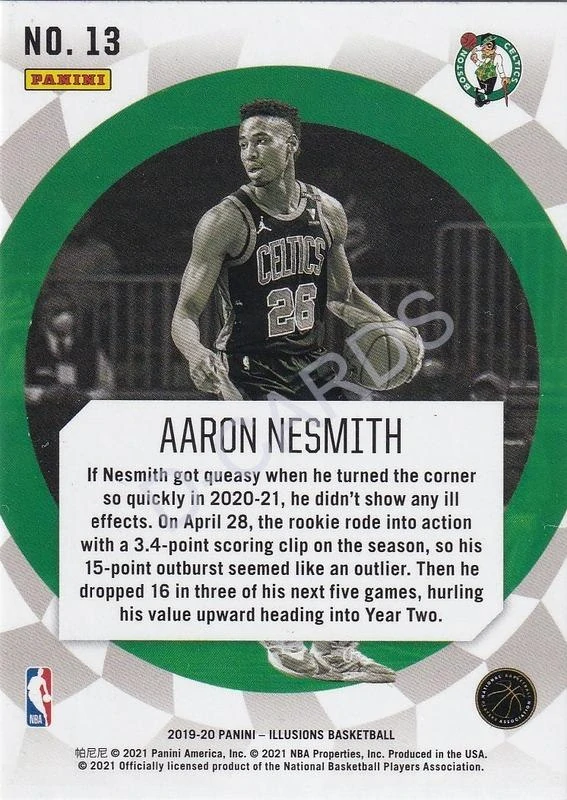 2020-21 Panini Illusions Rookie Vision #13 Aaron Nesmith RC