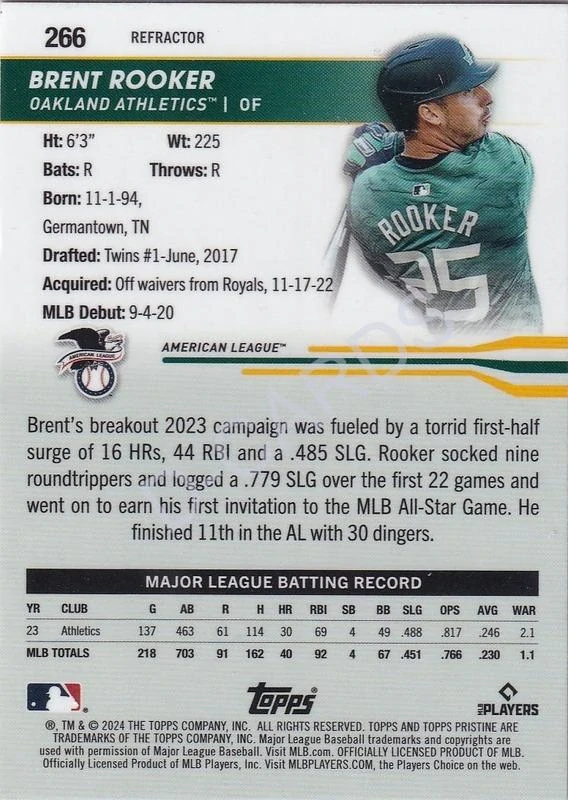 2024 Topps Pristine Pristine Refractors #266 Brent Rooker AS