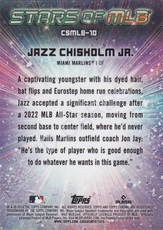 2024 Topps Stars of MLB Chrome #CSMLB10 Jazz Chisholm Jr.