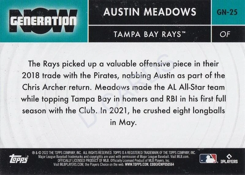 2022 Topps Generation Now #GN25 Austin Meadows
