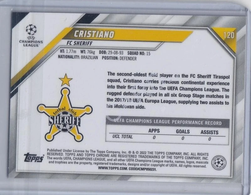2021-22 Topps Chrome UEFA Champions League #120 Cristiano RC