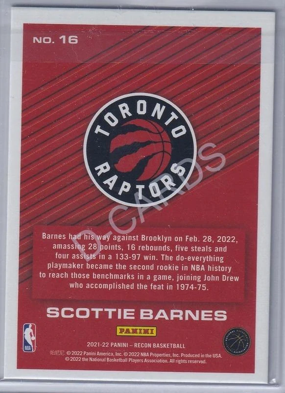 2021-22 Panini Recon All Systems Go #16 Scottie Barnes