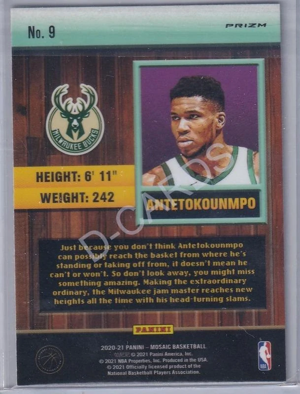 2020-21 Panini Mosaic Jam Masters Mosaic Green #9 Giannis Antetokounmpo