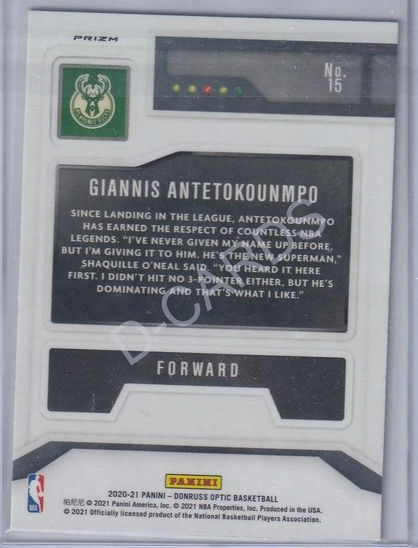 2020-21 Donruss Optic T-Minus 3 2 1 Holo #15 Giannis Antetokounmpo