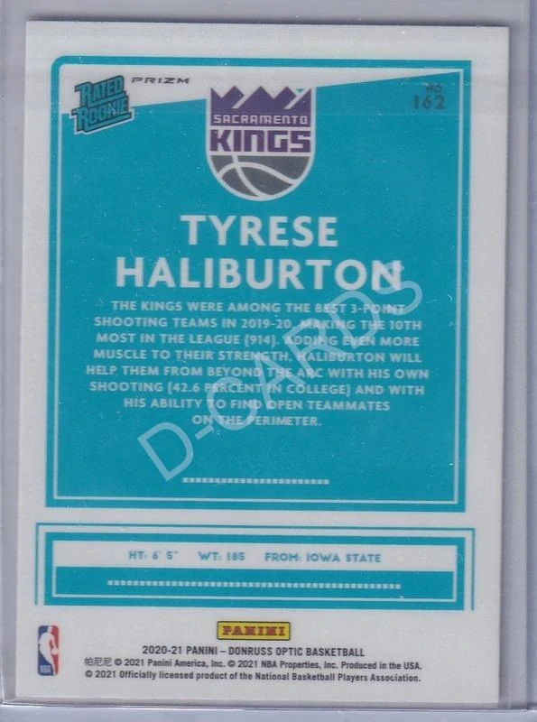 2020-21 Donruss Optic Hyper Pink #162 Tyrese Haliburton RR RC