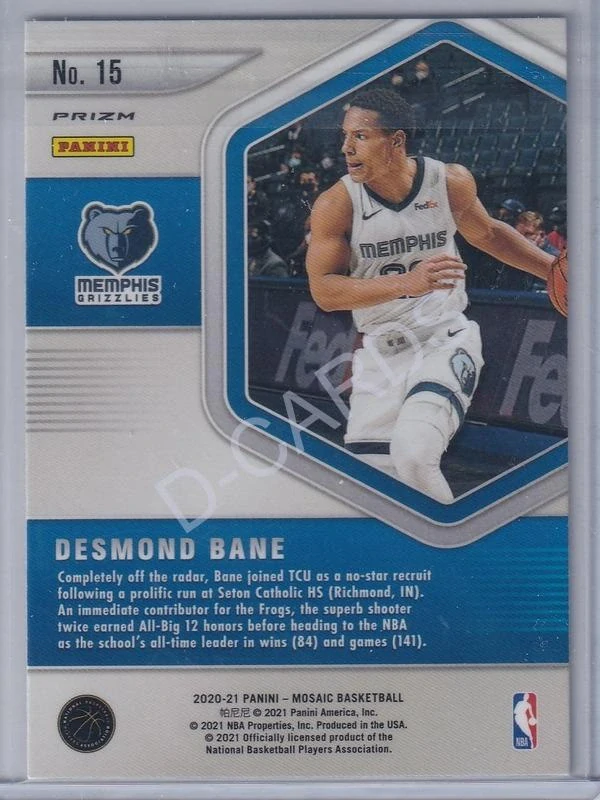 2020-21 Panini Mosaic Blue Chips Mosaic #15 Desmond Bane