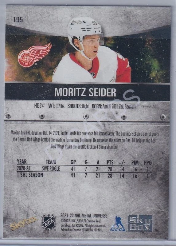 2021-22 Metal Universe #195 Moritz Seider RC