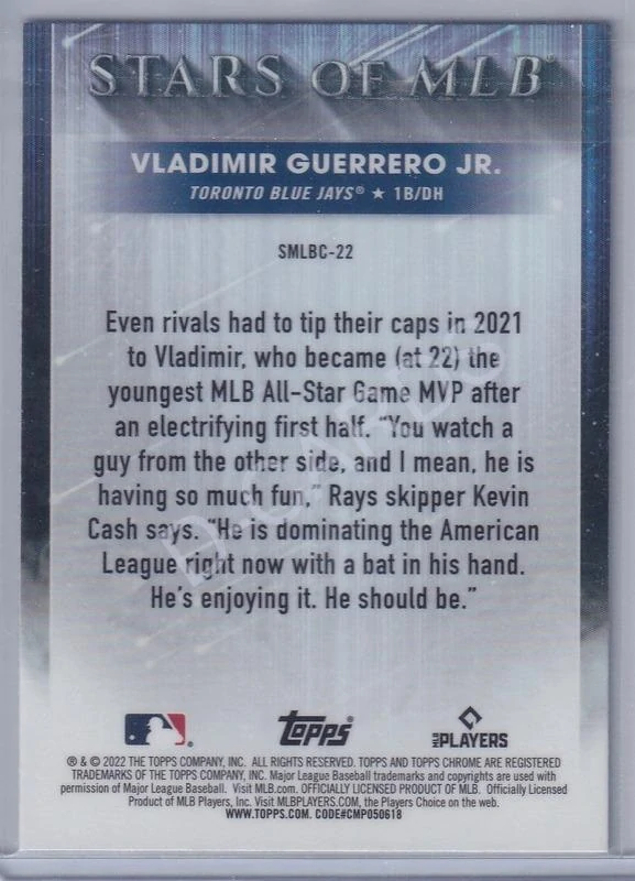 2022 Topps Stars of MLB Chrome #SMLBC22 Vladimir Guerrero Jr.