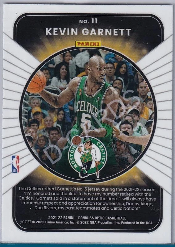 2021-22 Donruss Optic Winner Stays #11 Kevin Garnett