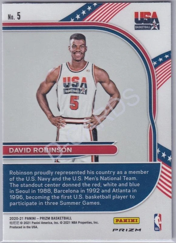 2020-21 Panini Prizm USA Basketball Prizms Silver #5 David Robinson