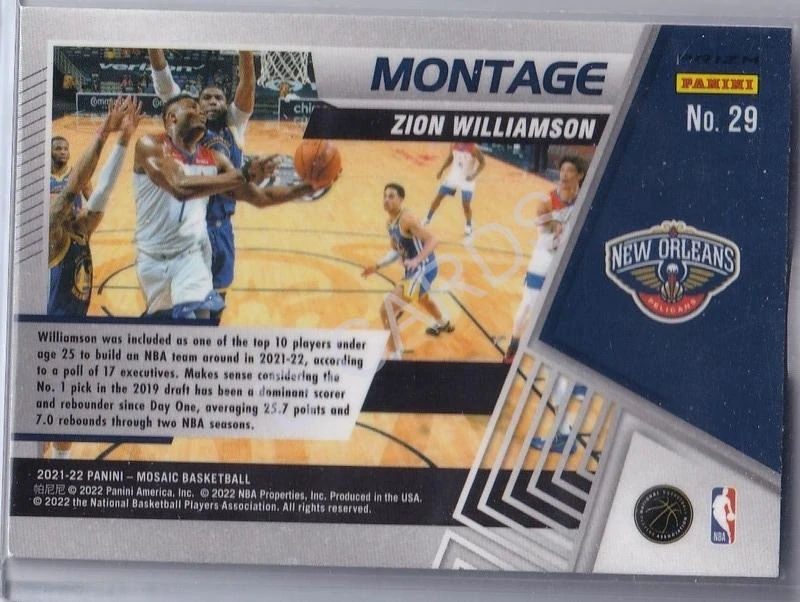 2021-22 Panini Mosaic Montage Mosaic #29 Zion Williamson