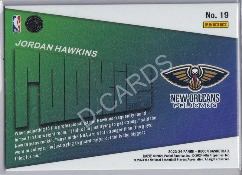2023-24 Panini Recon Rookie Recon #19 Jordan Hawkins RC