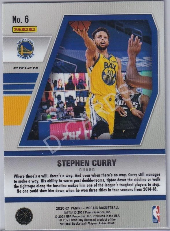 2020-21 Panini Mosaic Will to Win Mosaic #6 Stephen Curry