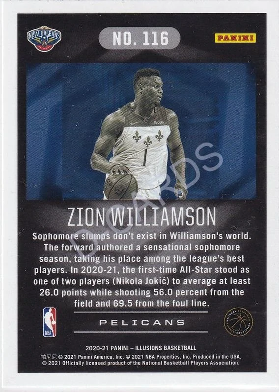 2020-21 Panini Illusions Emerald #116 Zion Williamson