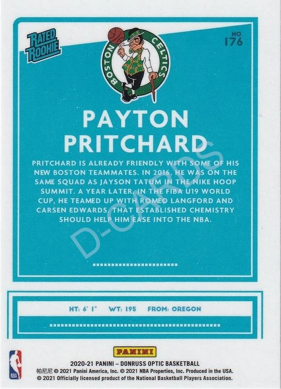 2020-21 Donruss Optic #176 Payton Pritchard RR RC