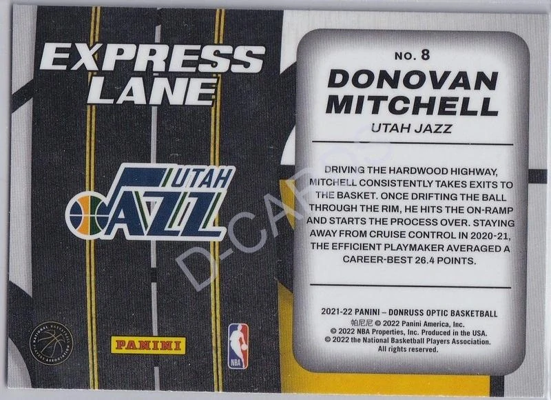 2021-22 Donruss Optic Express Lane #8 Donovan Mitchell