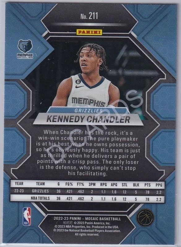 2022-23 Panini Mosaic #211 Kennedy Chandler RC