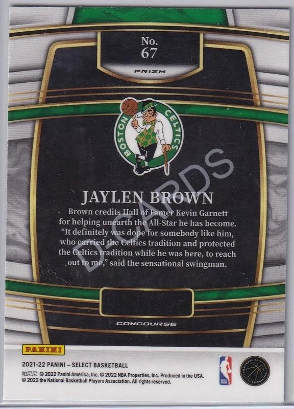 2021-22 Select Prizms Blue #67 Jaylen Brown