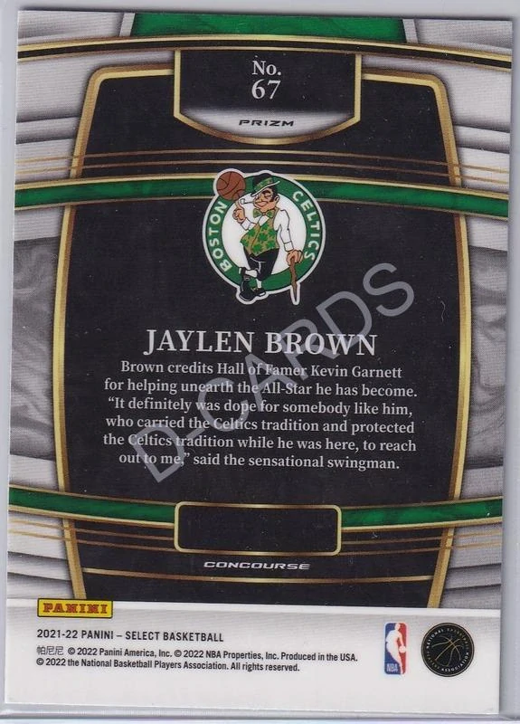2021-22 Select Prizms Blue Shimmer #67 Jaylen Brown