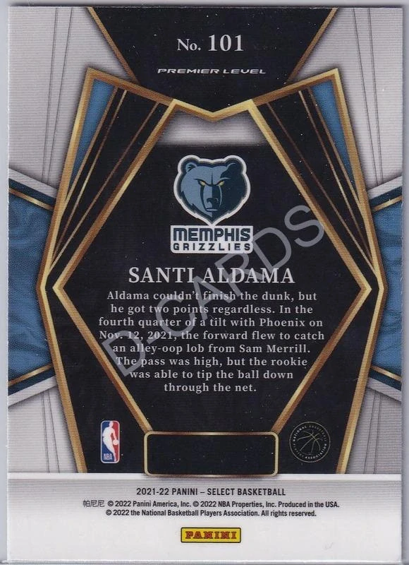 2021-22 Select #101 Santi Aldama RC