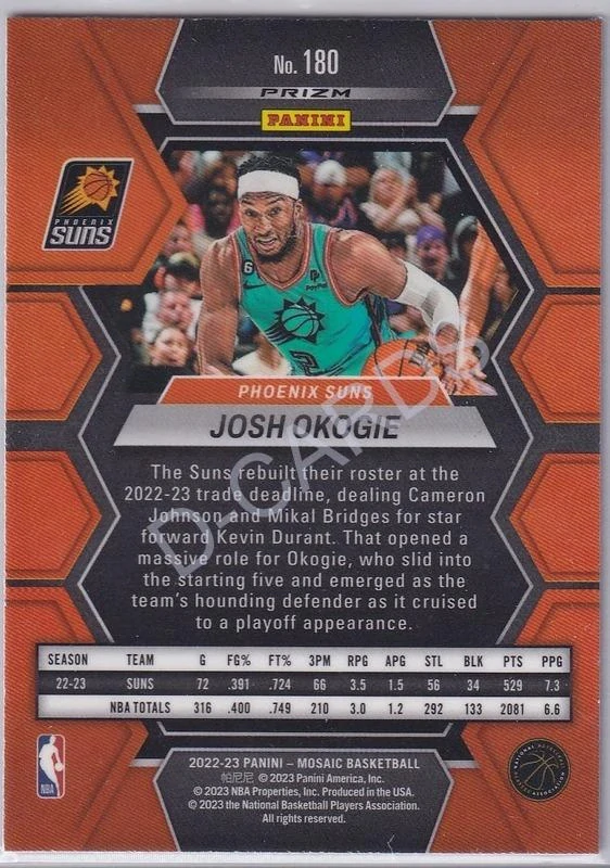 2022-23 Panini Mosaic Mosaic Red Wave #180 Josh Okogie