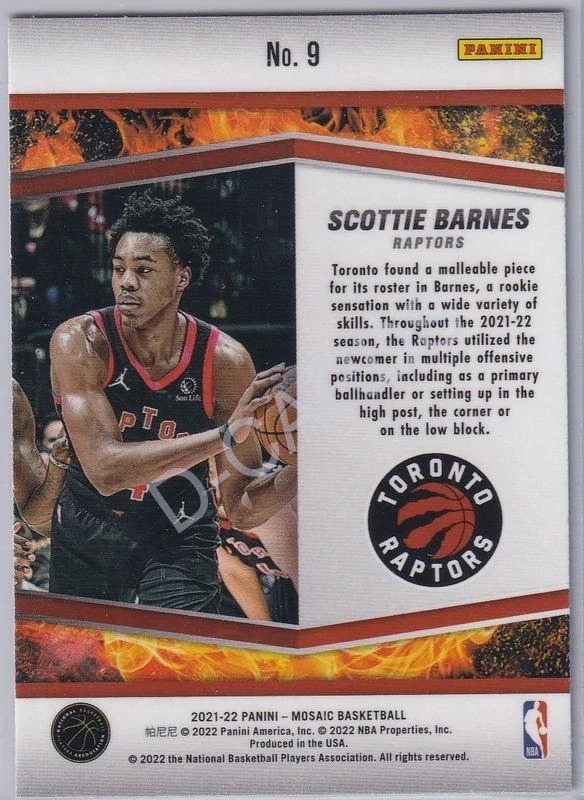 2021-22 Panini Mosaic Rising Stars #9 Scottie Barnes