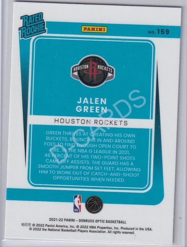 2021-22 Donruss Optic #159 Jalen Green RR RC
