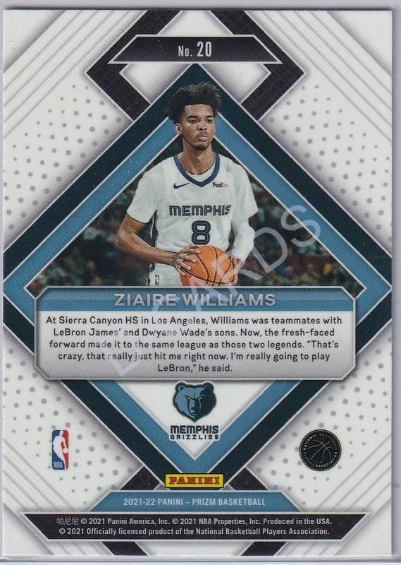 2021-22 Panini Prizm Emergent #20 Ziaire Williams RC