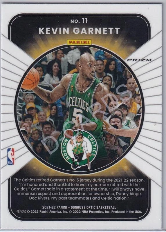 2021-22 Donruss Optic Winner Stays Purple #11 Kevin Garnett
