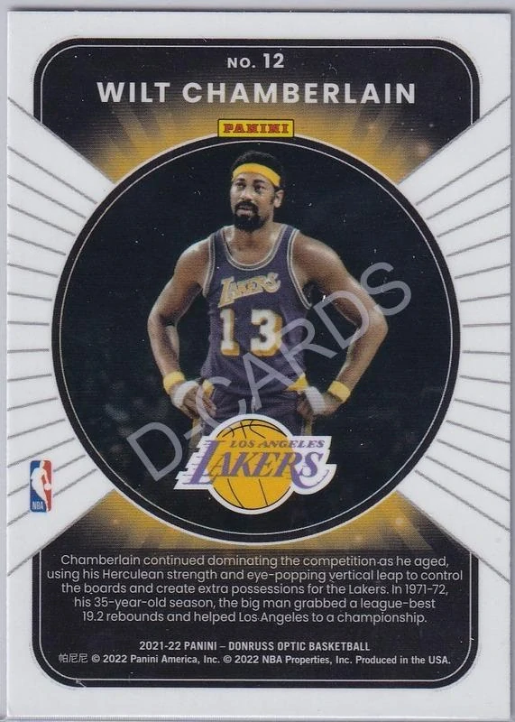 2021-22 Donruss Optic Winner Stays #12 Wilt Chamberlain