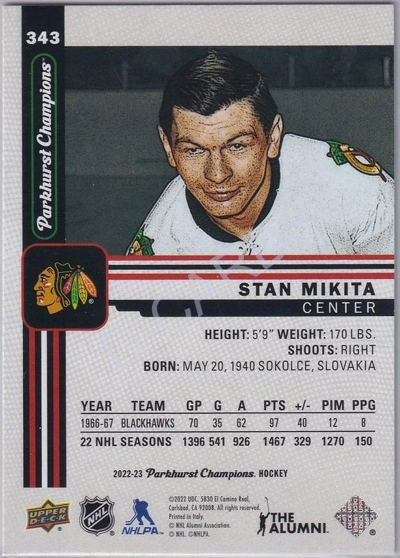 2022-23 Parkhurst Champions #343 Stan Mikita SP